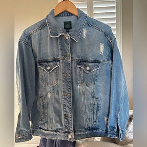 Denim Jacket with Distressed Details